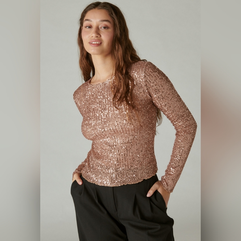 Lucky Brand sequin knit top